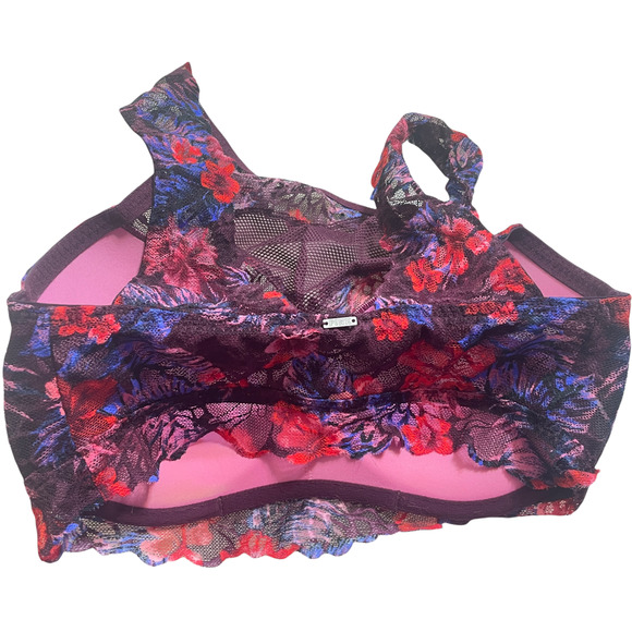 PINK Victoria's Secret Floral Lace High-Neck Push-Up Bralette Size Small - Picture 4 of 8